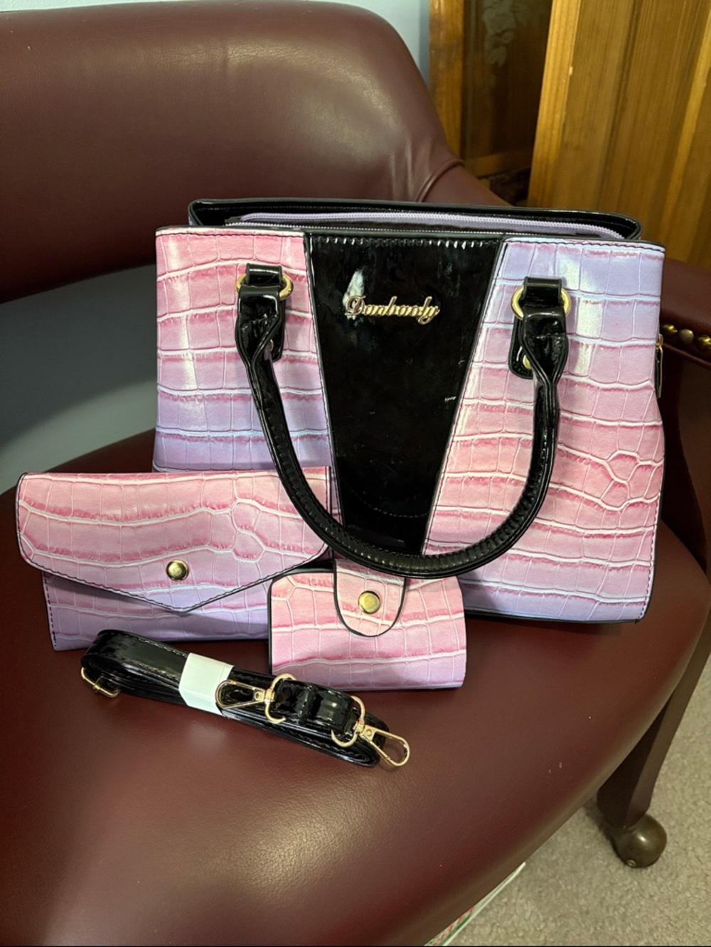Danbaoly Patent Leather 3-Piece Handbag Set
